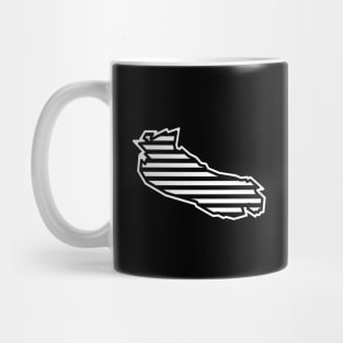 Gabriola Island SIlhouette in Black and White Stripes - Line Pattern - Gabriola Island Mug